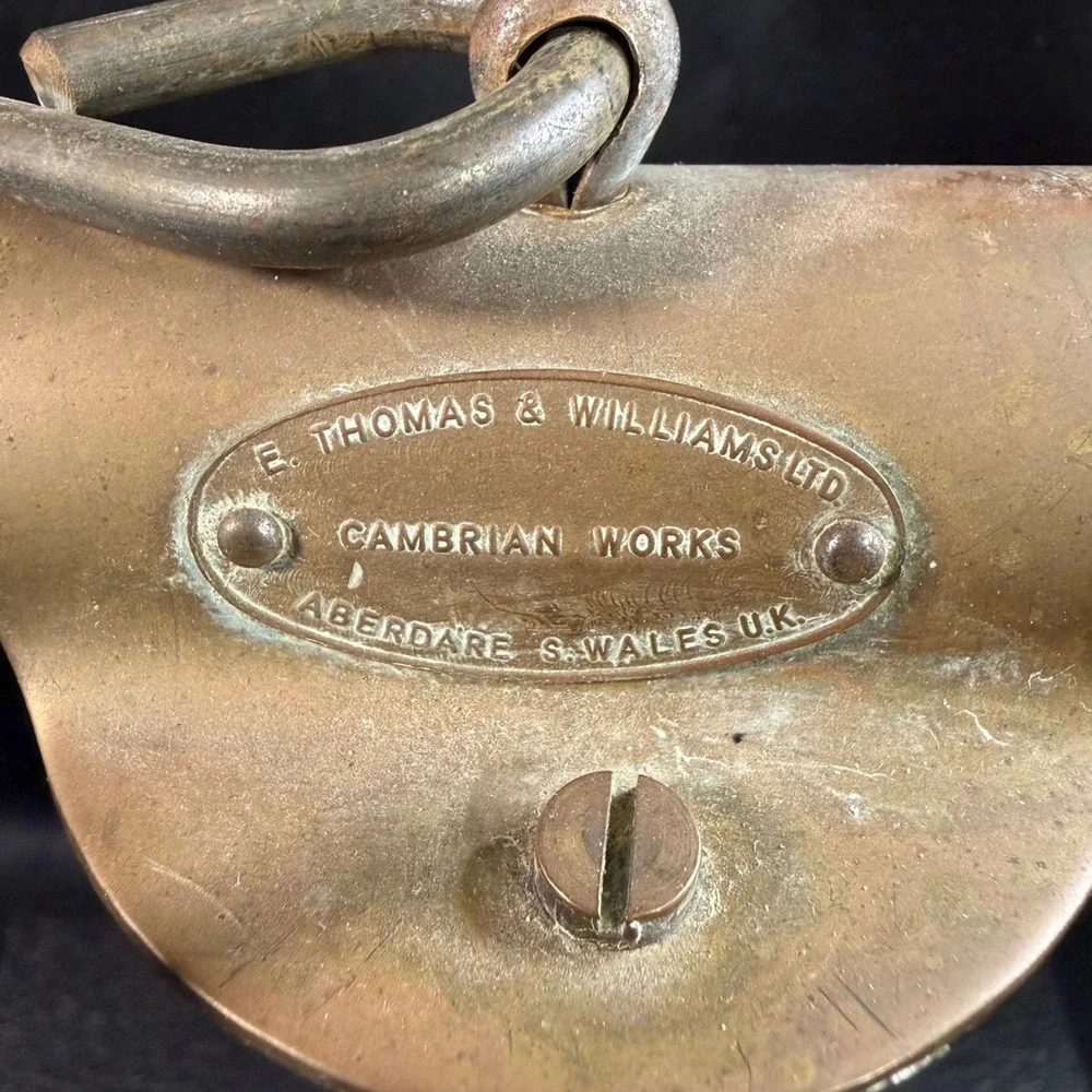 E. Thomas & Williams Cambrian Works Brass Miners Safety Lamp Aberdare Wales UK